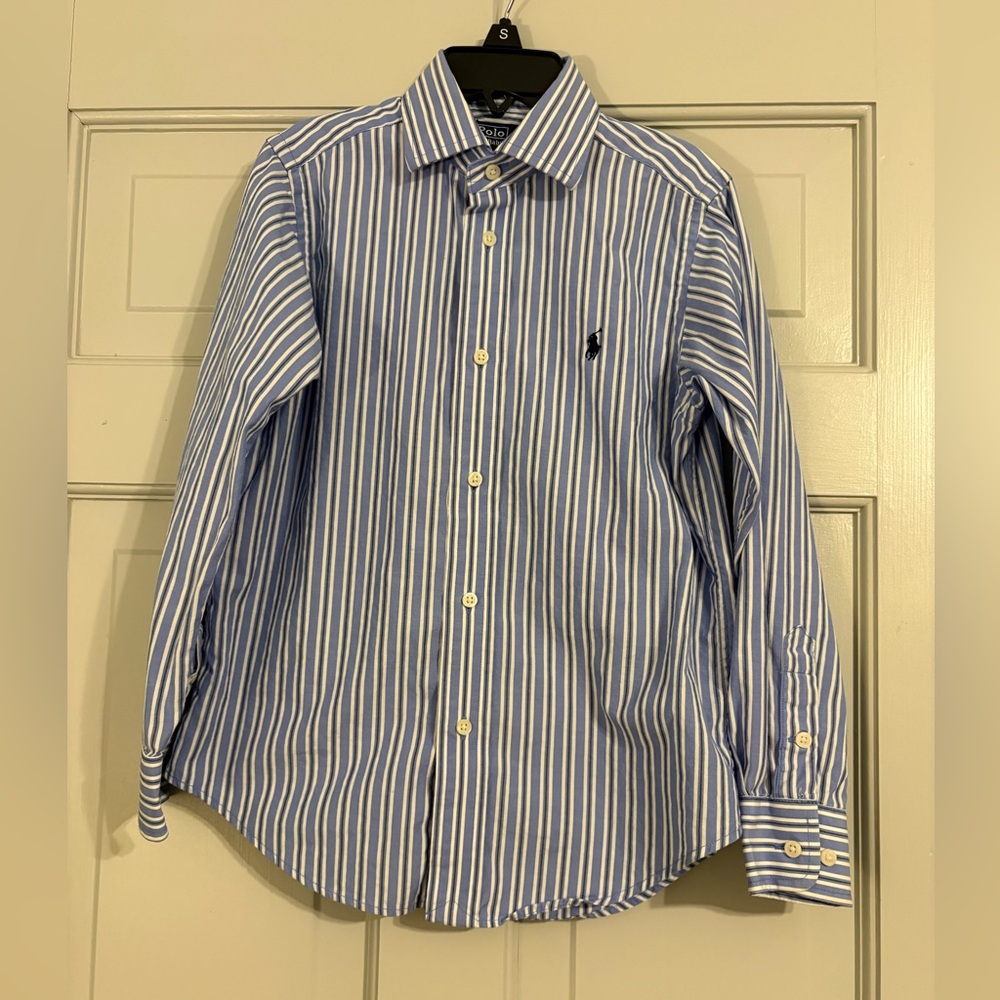 Ralph Lauren Blue and White Striped Shirt boys size 6